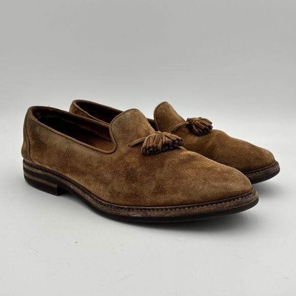 Brunello Cucinelli Suede Tassel Loafers Men's 43 US 10 Luxury Dress Shoes - Picture 1 of 14